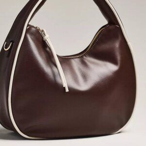 Anthropologie Chocolate and Cream Shoulder Bag